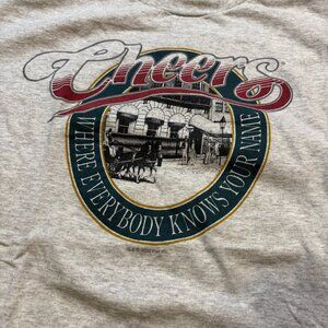 Vintage Y2K 2000 Cheers Boston Graphic T-shirt Men XL Short Sleeve Gray Delta